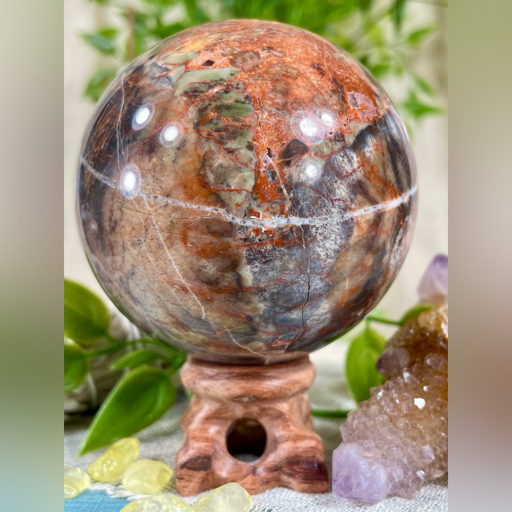 2274 Money Agate Crystal Sphere - Picture 7 of 12